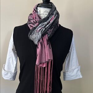 Elegant Pink and Black Scarf